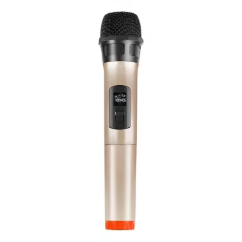 PU628J UHF juhtmevaba dünaamiline mikrofon LED-ekraaniga (kuldne)