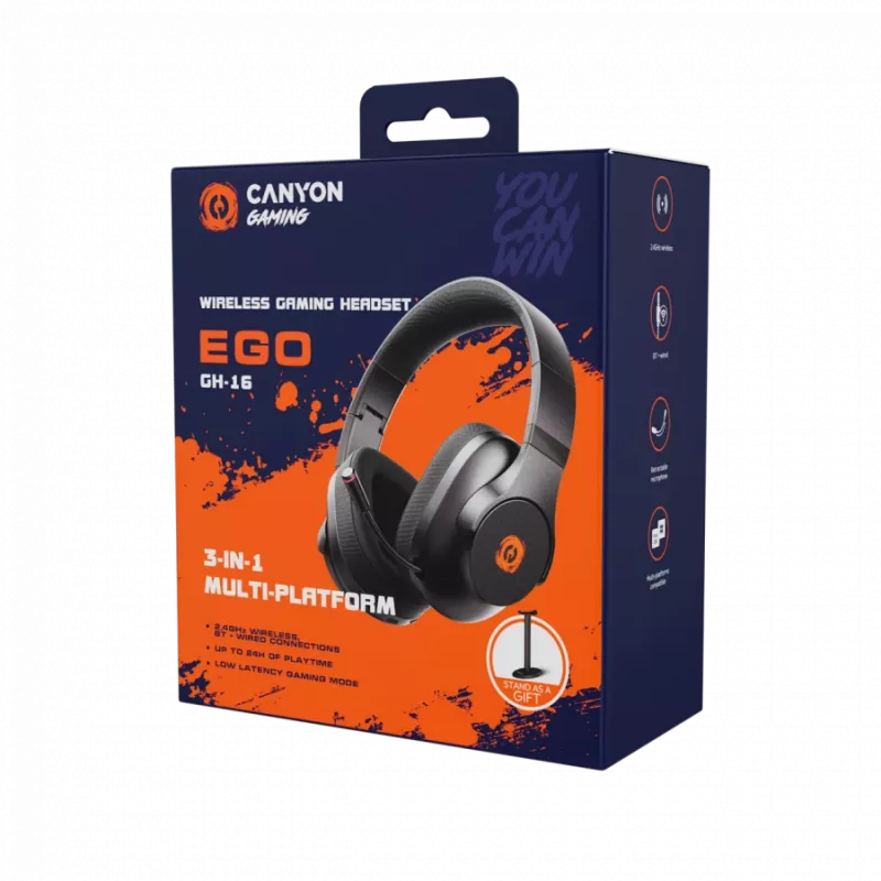 Peakomplekt CANYON EGO GH-16 3in1 2.4Ghz+BT Must