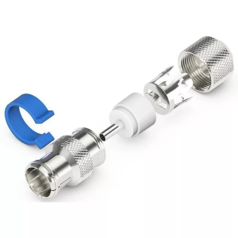Lihtpaigaldusega IEC/koaksiaalsokkel (hõbe/sinine, 6,5–8,0 mm)