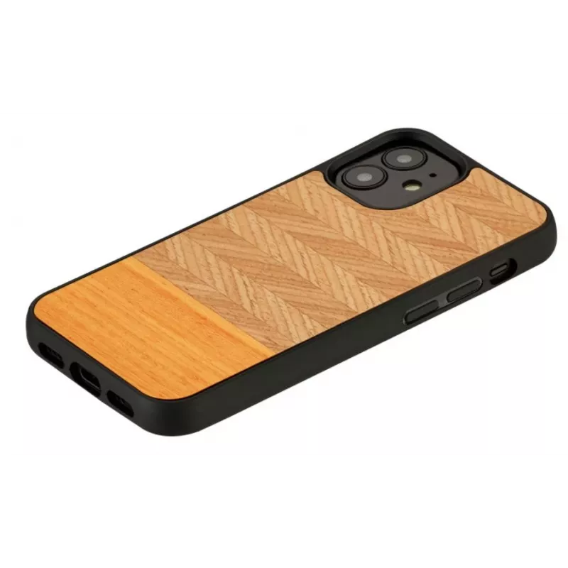 Man and Wood telefoniümbris iPhone 12 mini jaoks, herringbone arancia must