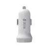 Auto laadija Devia Smart Series Lightning 5V 3.1A kahe USB-ga valge