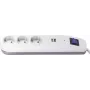 Harupistik REV ICE 3-pesaline USB-portide ja lülitiga, 1,4 m kaabel, valge