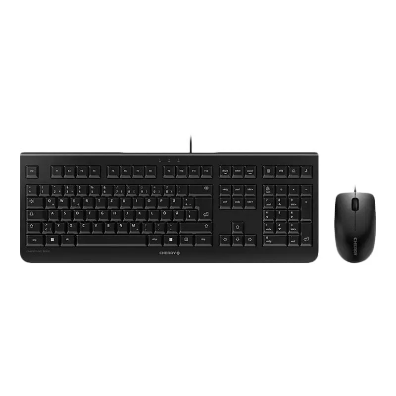 CHERRY DC 2000 klaviatuur, hiir kaasas, kontor, USB, QWERTZ, saksa, must