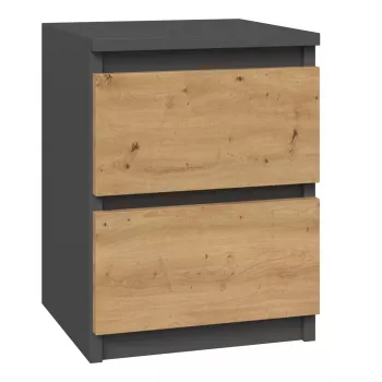 Öökapp Topeshop M2 ANTRACYT/ARTISAN 2 sahtlit Antratsiit Tamm Puit