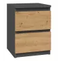 Öökapp Topeshop M2 ANTRACYT/ARTISAN 2 sahtlit Antratsiit Tamm Puit