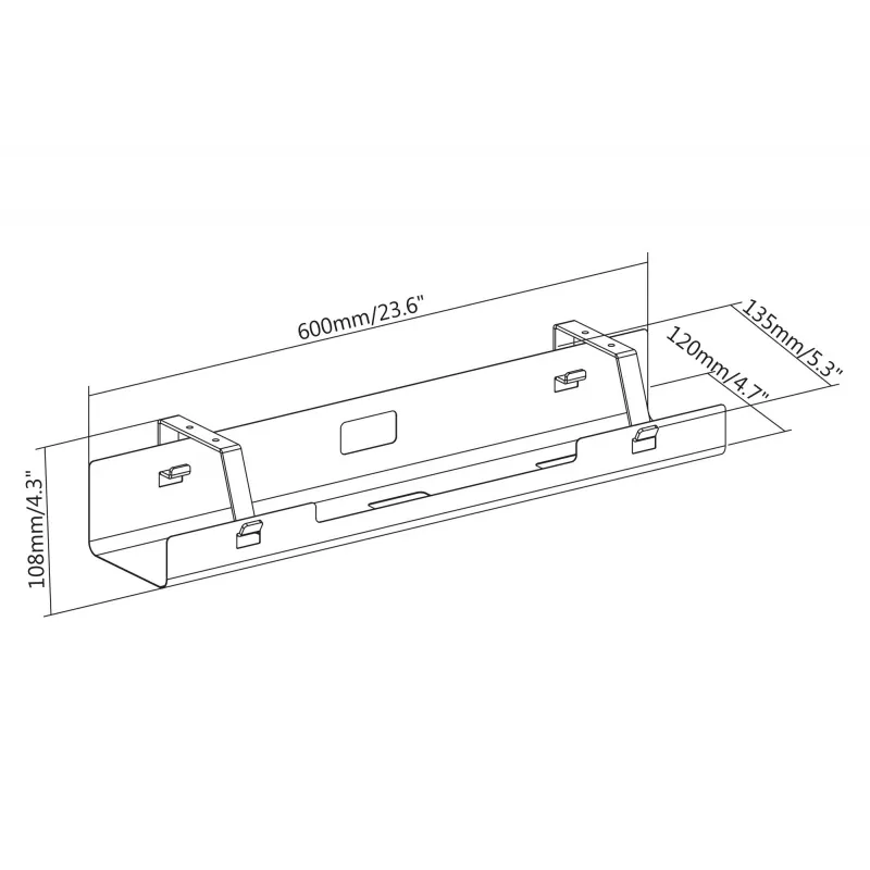 Digitus DA-90450 Kaablihalduskarp 600x135x108mm Must Teras 1