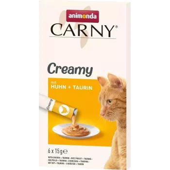 Märjad kassimaiused animonda Carny Chicken tauriiniga kotikeses 6 x 15 g, lihane pasta, 87% niiskust
