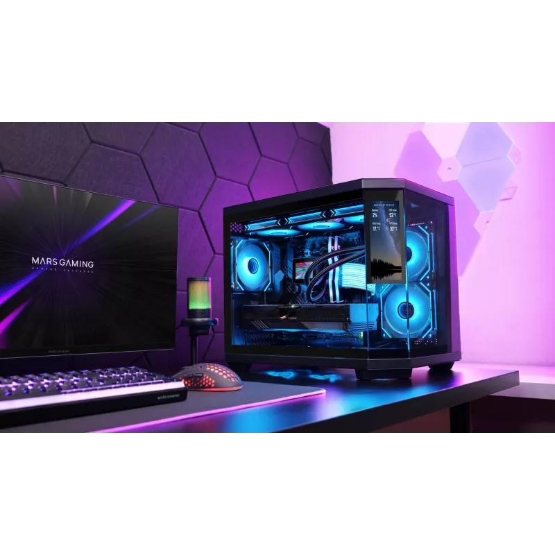 Mars Gaming MC3TCORELCDM arvutikorpus Mini Tower Must