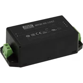 Toiteadapter/inverter MEAN WELL MPM-90-48ST 90 W, siseruumides, 48 V sisend 80–264 V, must, 52×109×33,5 mm