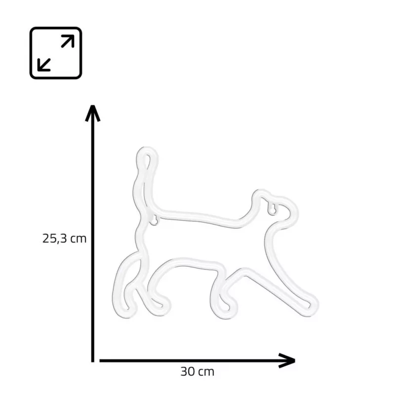 Neoon-stiilis dekoratiivvalgusti MANTA SNL70WH Style Neon Lights CAT 2 Valge 70 cm