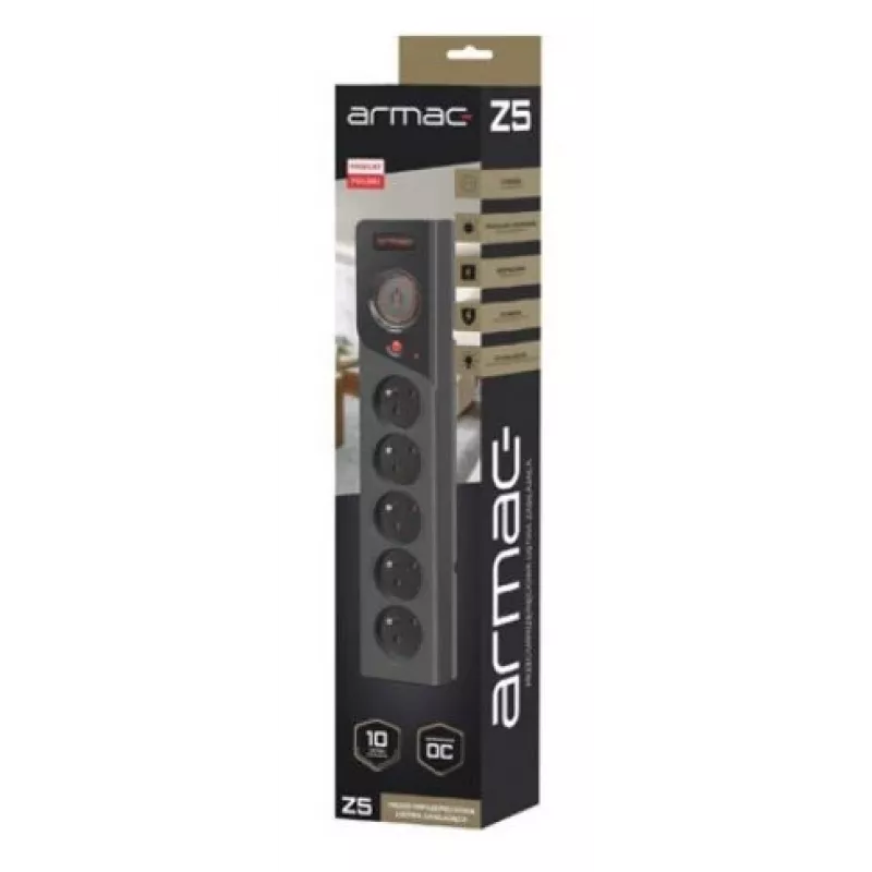 Pikendusjuhe Armac Z5 Must 5 vahelduvvoolu pistikupesa 250 V 5 m