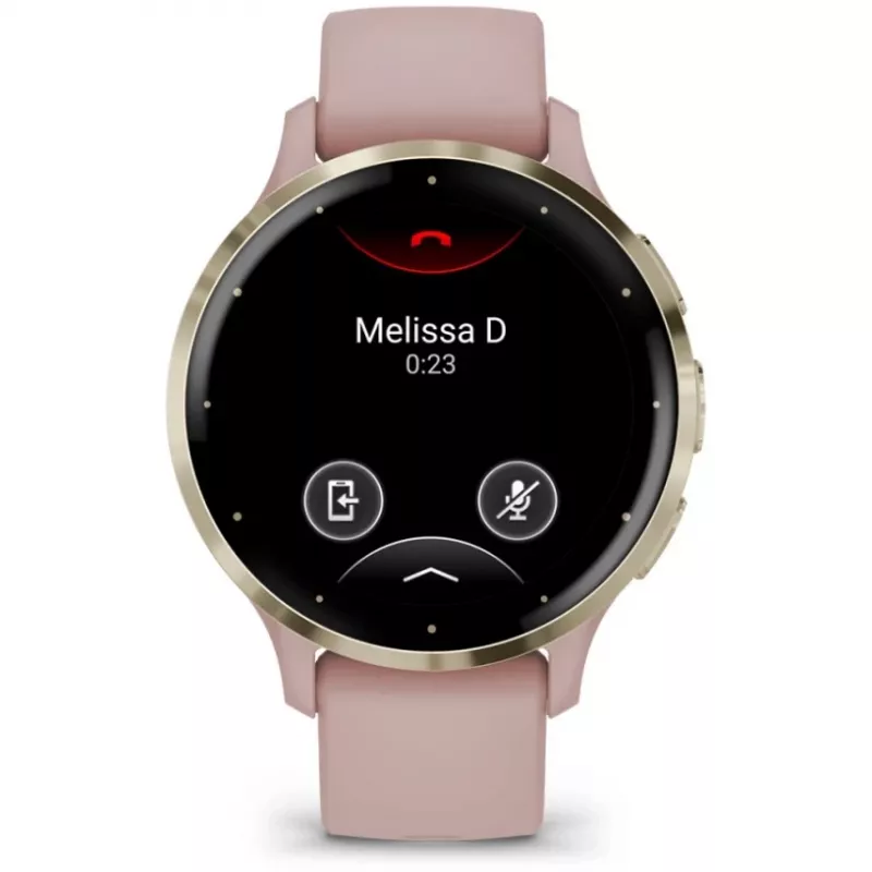 Garmin Venu 3S 3.05 cm (1.2) AMOLED 41 mm Digitaalne 390 x 390 pikslit Puuteekraan Kuldne, Roosa Wi-Fi GPS (satelliit)