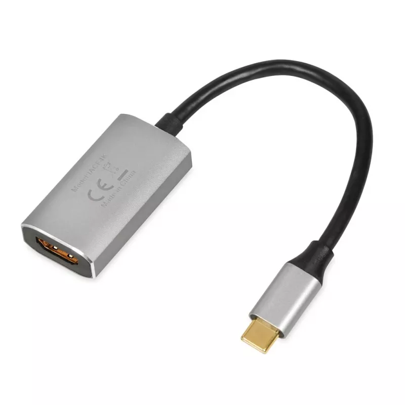 IBOX USB-C–HDMI-adapterkaabel, mudel IACFAK, USB-C (isane) HDMI-le (emane), 4K 60 Hz, sirged pistikud, hõbedane