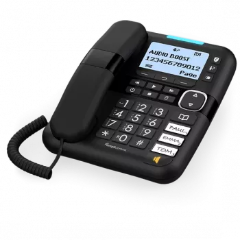 Amplicomms BigTel 1580 DECT-käsitelefon vabakäerežiimiga, kuuldeaparaadiga ühilduv, kordusvalimine, automaatvastaja LED-ekraan (ATL1423341)