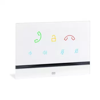 Intercom panel 2N Indoor Talk Valge — juhtmega, karastatud klaas, seinale kinnitatav, 185×128×48,2 mm