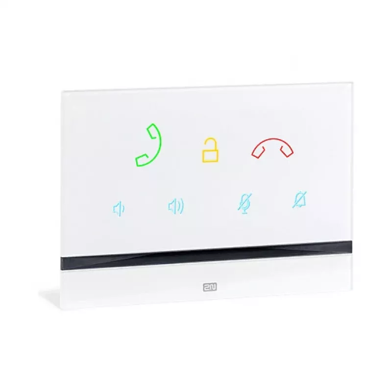 Intercom panel 2N Indoor Talk Valge — juhtmega, karastatud klaas, seinale kinnitatav, 185×128×48,2 mm