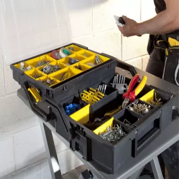 Väikeste osade kast Stanley Sortmaster Multilevel Organizer Must Läbipaistev 400x420x315 mm
