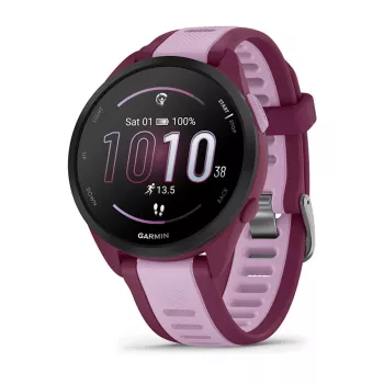 Nutikell GARMIN Forerunner 165 Music, 43 mm polümeerkorpus, 1,2-tolline AMOLED 390x390, GPS/GLONASS/Galileo, 5 ATM, 11-päevane aku