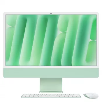 iMac 24 Retina 4.5k Display M4, Roheline, M4 (8-CPU/8-GPU), 16GB, 256GB, saksa, kein Gigabit Ethernet, Magic hiir, MWUE3D/A