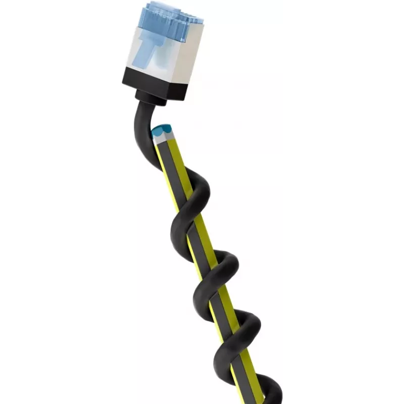 Goobay Ultra-Flexible CAT 6A patch-kaabel õhuke U/FTP Must - extra-short plug (74316)