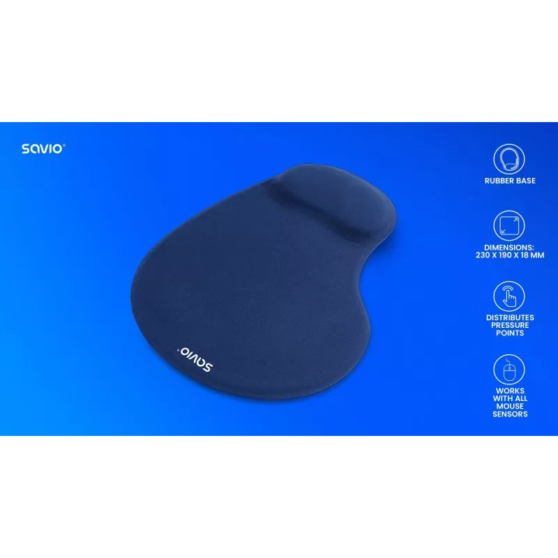SAVIO MP-01NB hiirematt tumesinine