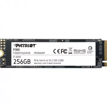 M.2 NVMe SSD PATRIOT P300 256GB — M.2 2280, lugemine 1700 MB/s, kirjutamine 1100 MB/s