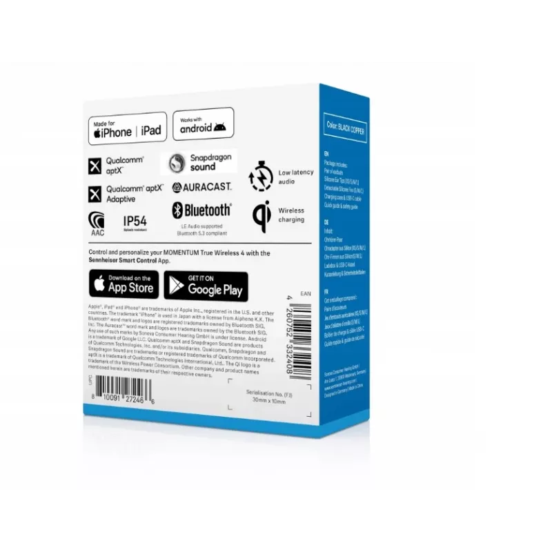 Sennheiser Momentum True Wireless 4 kõrvaklapid - must vask