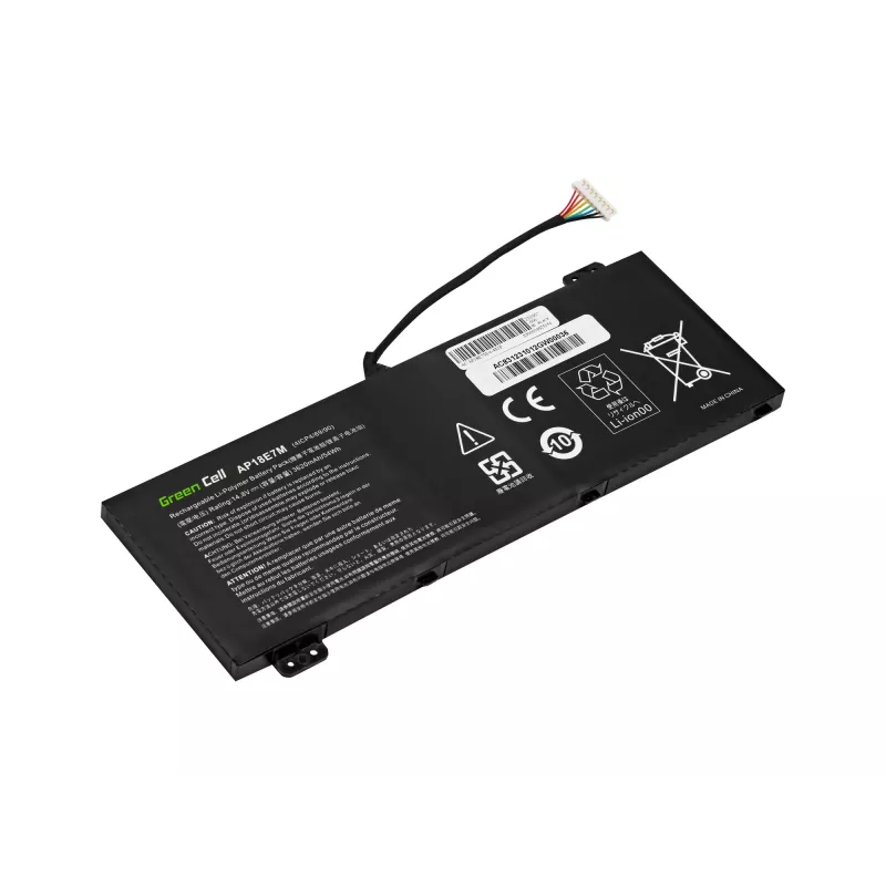 Aku Green Cell AC83 Acer Nitro AN515/AN517 jaoks — LiPo 3620 mAh, must