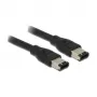 FireWire-kaabel DeLOCK 83273 0,5 m 6-p Must