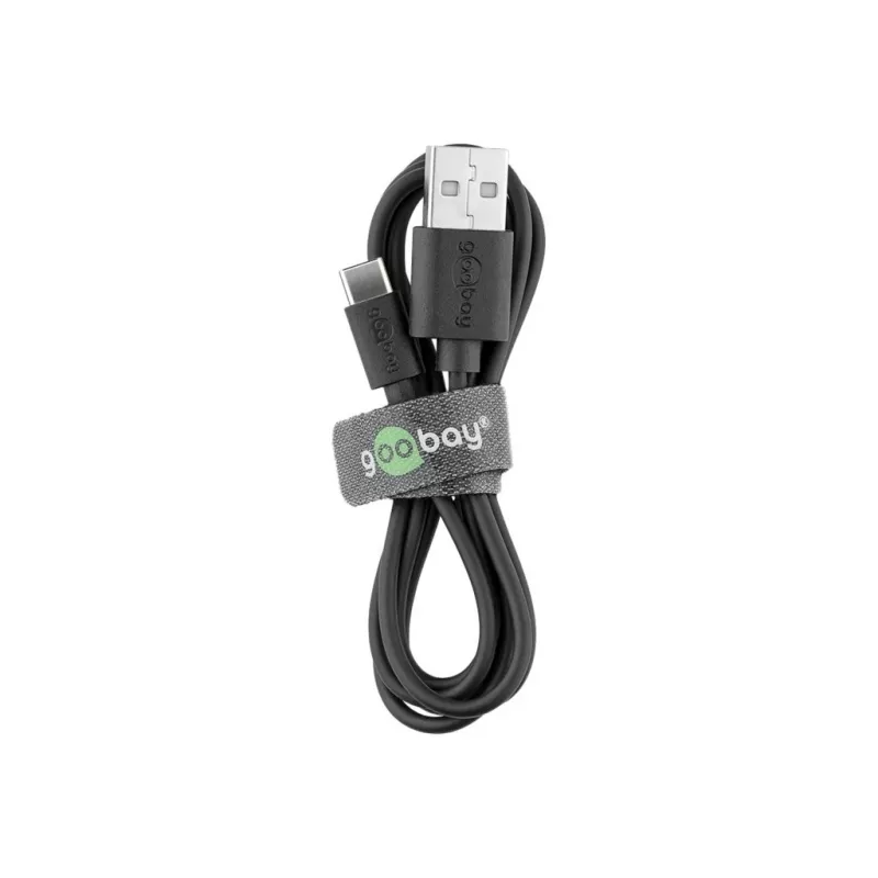 Goobay | USB-C laadimis- ja sünkroonimiskaabel (USB-A > USB-C) | 38675 | Must | RJ-45 | RJ-45 90°