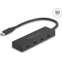 USB USB-C jaotur DELOCK 64322 — 4× USB‑A porti, 10 Gbit/s, must