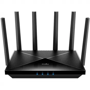 Lauapealne ruuter Cudy WR11000 — kolmeribaline 2,4/5/6 GHz, Wi‑Fi 7, 4× 2,5 Gigabit LAN, 5765 Mbps 6 GHz sagedusalas, 512 MB muutmälu