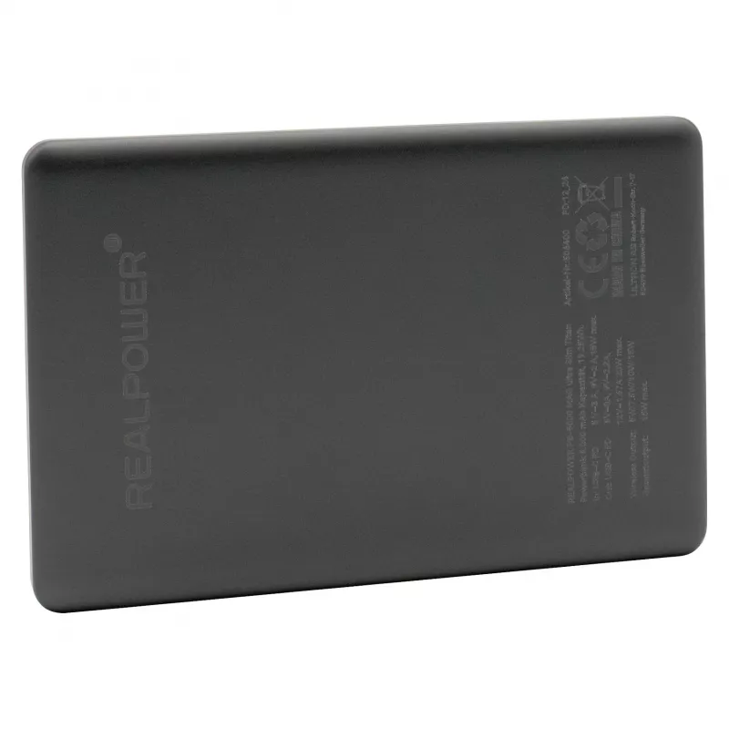 RealPower PB-5000 MAG 5000 mAh juhtmevaba laadimine Titaan
