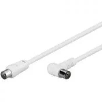 Wentronic Goobay antenni nurgaühenduskaabel, 100% varjestatud, valge, 2,5 m - koaksiaalne pesa-konks 90° (67360)