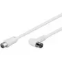 Wentronic Goobay antenni nurgaühenduskaabel, 100% varjestatud, valge, 2,5 m - koaksiaalne pesa-konks 90° (67360)