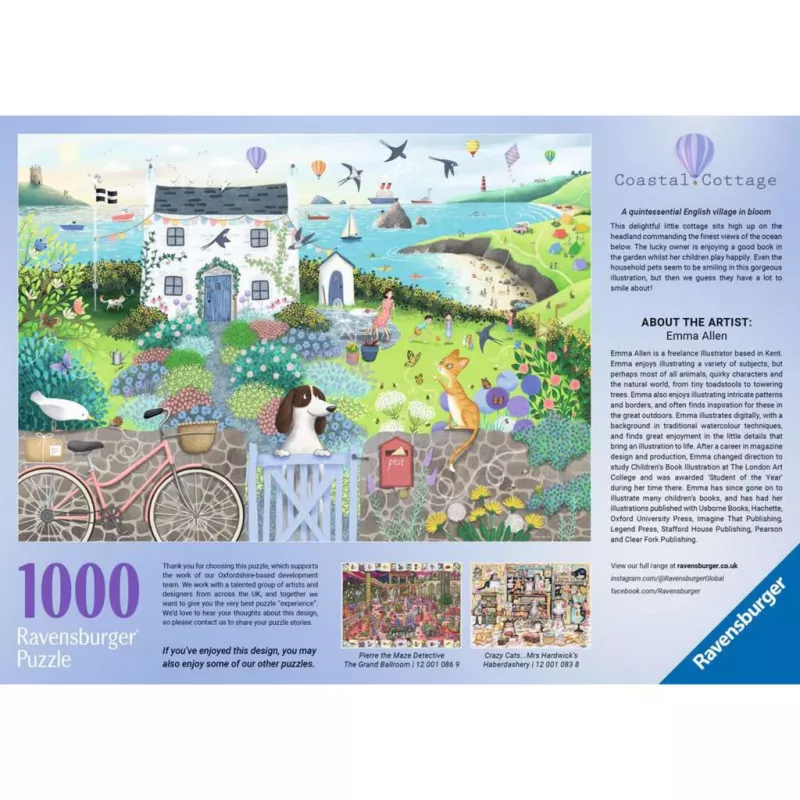 Pusle Ravensburger Coastal Cottage 1000 tk, 700 mm laius, 2 mm paksus