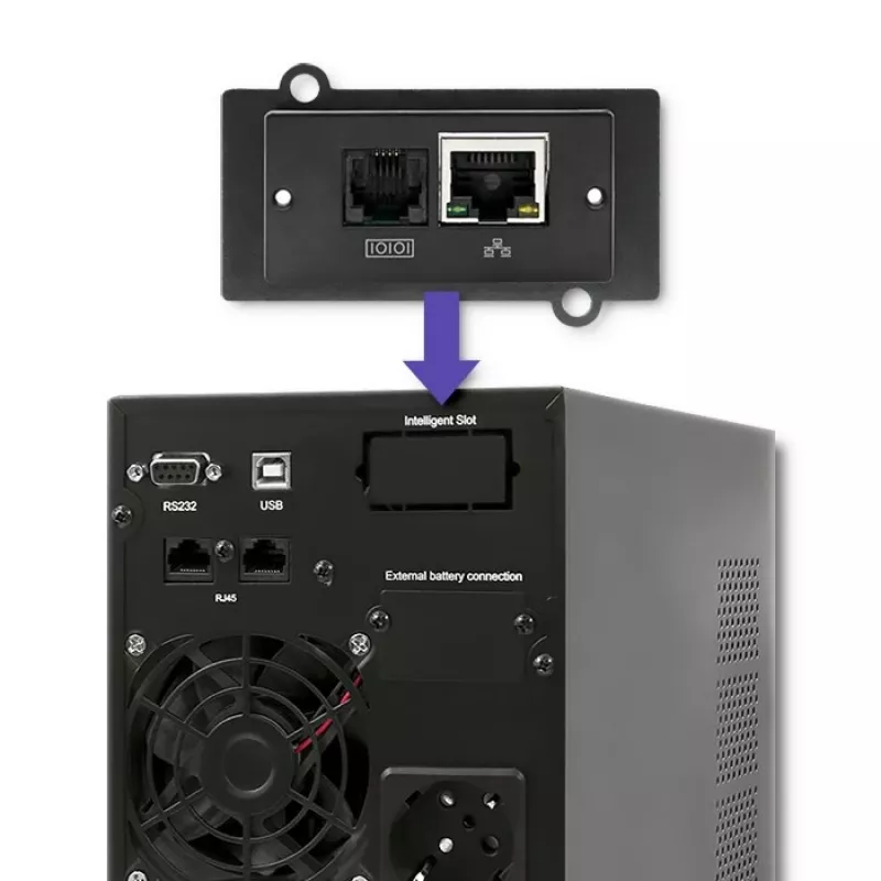 Qoltec 53042 katkematu toiteallikas (UPS) topeltmuundusega (Online) 1 kVA 800 W 2 vahelduvvoolu pistikupesa
