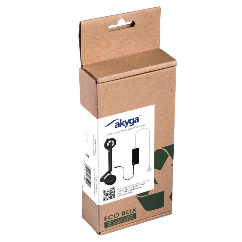Akyga AK-EV-03 elektrijalgrataste ja -tõukerataste laadija 36 V akudele, 42 V / 2 A, 84 W, XLR 3-kontaktiline pistik, 1 m