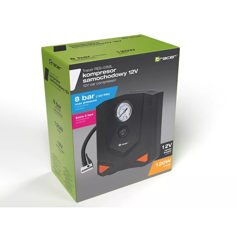 Portable air pump TRACER RES-03ML 12V 150 PSI — autorehvi täitepump, 12 V toide