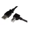 StarTech.com 2m USB 2.0 A to Right Angle B kaabel - M/M, 2 m, USB A, USB B, USB 2.0, 0.48 Gbit/s, Must