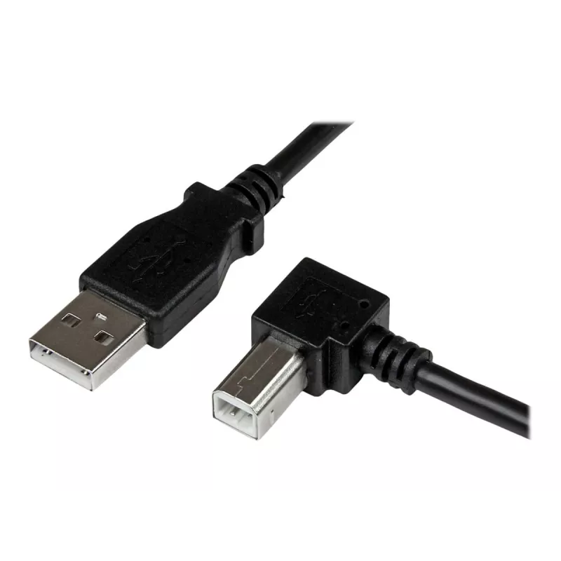 StarTech.com 2m USB 2.0 A to Right Angle B kaabel - M/M, 2 m, USB A, USB B, USB 2.0, 0.48 Gbit/s, Must