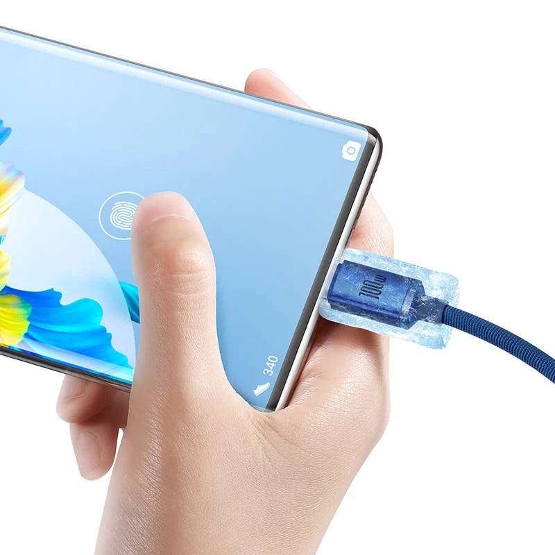 Baseus Crystal Shine kaabel USB–USB-C, 100W, 2m (sinine)