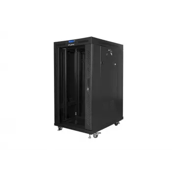Põrandakapp 19 tolli 22U 800x1000 klaasustega LCD (lamepakend) V2 must