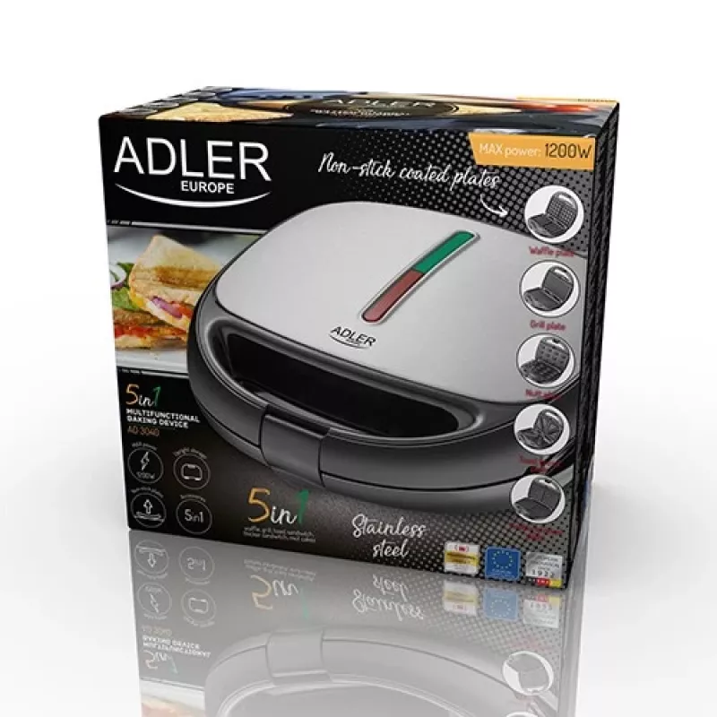 Adler AD 3040 võileivamasin 1200 W Must, Hall