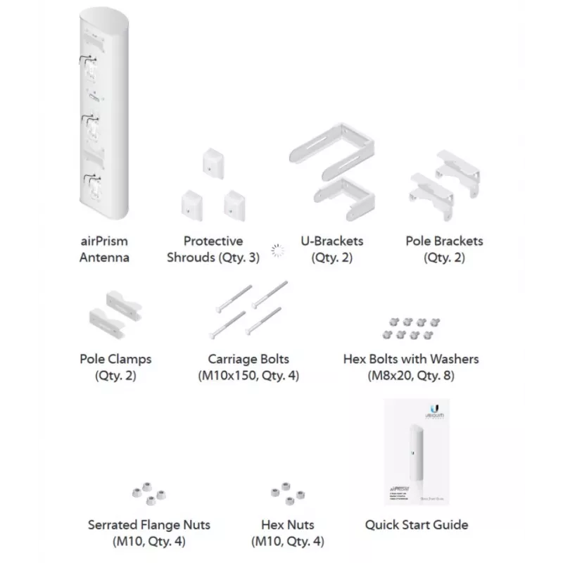 Ubiquiti AP-5AC-90-HD sektorantenn airPrism, 5GHz, 22dBi, 2x2 MIMO, 90° (3x 30°), Rocket 5AC-PRISM jaoks