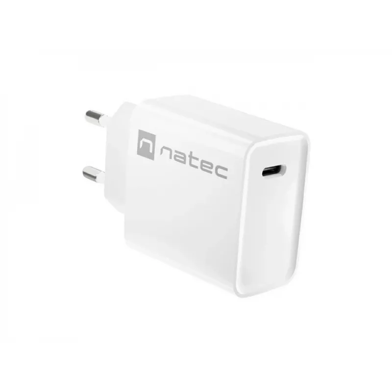 Sisene USB-C kiirlaadija NATEC RIBERA 12V 20W Quick Charge 3.0 valge
