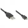 Ühenduskaabel USB 2.0 pistik A pistikusse Micro B, must, 1,8 m, Good Connections® (2510-MB02)