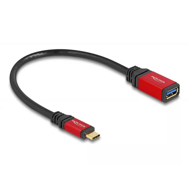 USB-adapter DeLOCK 60172 USB USB-C isane USB Type-A emasele 10 Gbps 15 cm punane metall