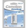 Camelion | 9V/6HR61 | 200 mAh | AlwaysReady laetavad patareid Ni-MH | 1 tk