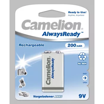 Camelion | 9V/6HR61 | 200 mAh | AlwaysReady laetavad patareid Ni-MH | 1 tk